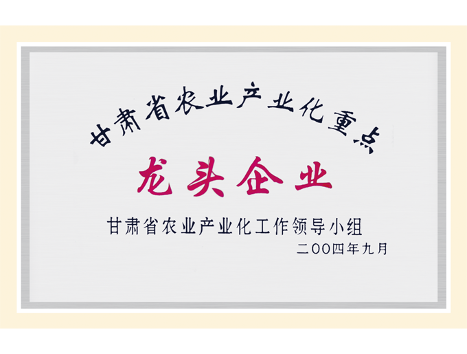 甘肅省農(nóng)業(yè)產(chǎn)業(yè)化重點(diǎn)龍頭企業(yè)